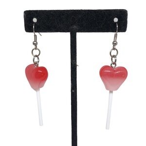 🟢 Valentines lollipop Heart Shaped Earrings